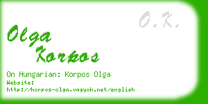 olga korpos business card